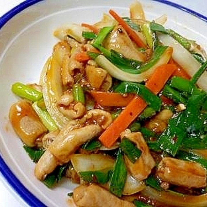 お手軽モツニラ野菜麻婆です